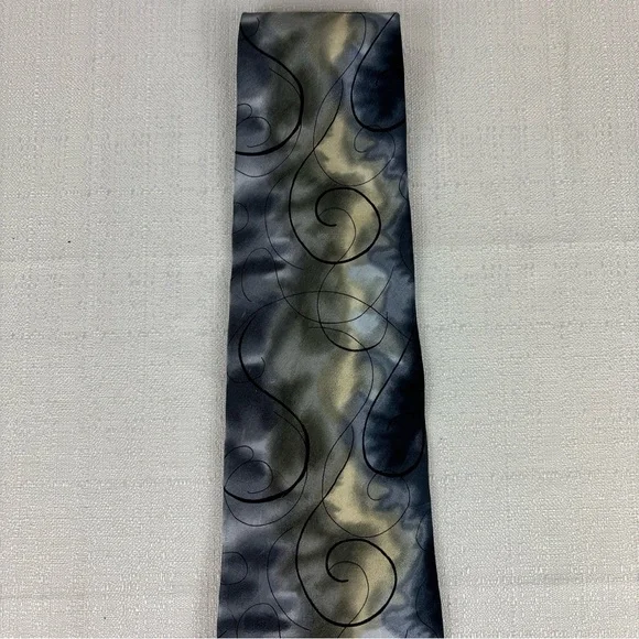 J. Garcia Silk‎ Tie, Emerging Elephant Collection Twenty-Eight, Grey/Cream Swirl - Picture 9 of 9